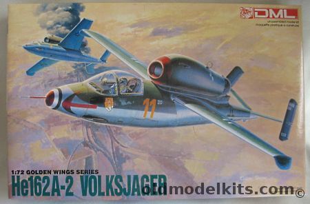 DML 1/72 Heinkel He-162 A-2 Volksjager 'Salamander' - 3/JG1 Oblt Emit Demuth's Aircraft or 2/JG1, 5001 plastic model kit